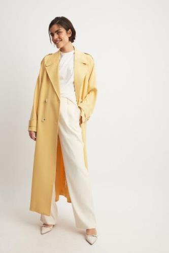 NA-KD Lång trenchcoat - Yellow