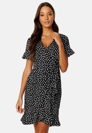 VERO MODA Henna 2/4 Wrap Dress Black XS