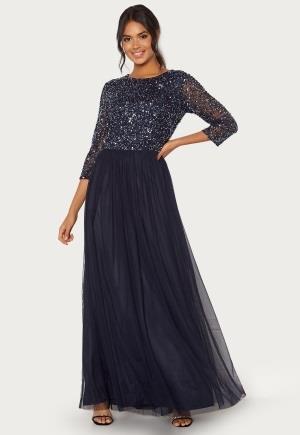 AngelEye Sequin Bodice Maxi Dress Navy M (UK12)