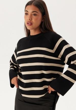 Object Collectors Item Objester LS Knit Top Black Stripes:Sandshell S