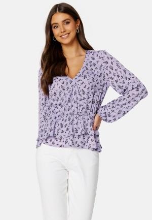 Happy Holly Serene wrap blouse Lavender / Patterned 32/34