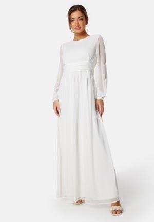 Bubbleroom Occasion Dahlia Round Neck Maxi Dress White 34