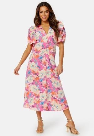 Bubbleroom Occasion Neala Puff Sleeve Dress Pink / Floral 40