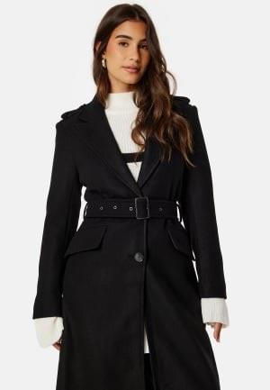 ONLY Sif Filippa Life Belted Coat Black Detail:Solid L