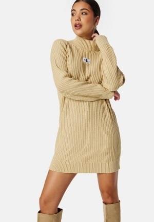 Calvin Klein Jeans Washed Monologo Sweater Dress AAT Warm Sand S