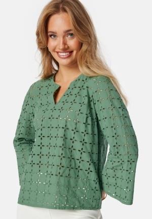 Happy Holly Broderie Anglaise Blouse Green 32/34