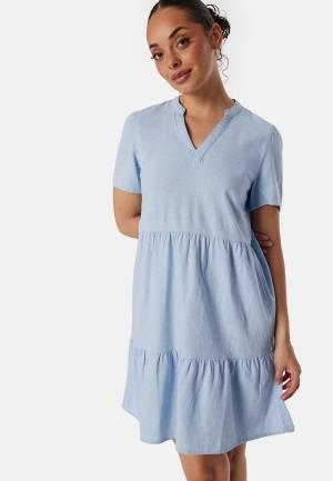 ONLY Onltiri-Caro V-Nec Lin Dress Cashmere Blue M