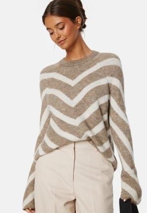 ONLY Onleliza L/S Pullover Knit Mermaid Stripes:WHITECAP GRAY XS