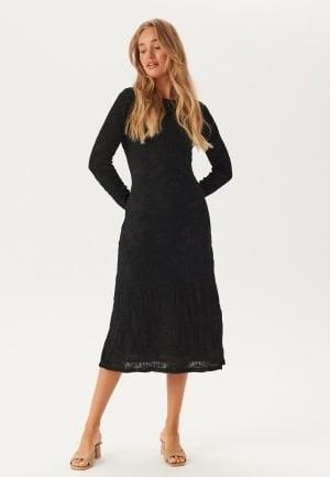 VILA Vimeriana Boatneck L/S MIDI DRESS Black Beauty XS