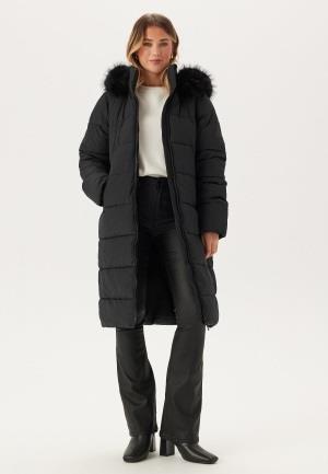 Happy Holly Hooded Padded Long Jacket Black 36/38