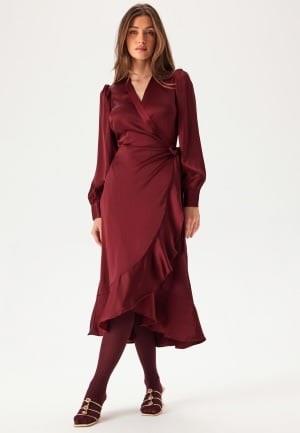 Object Collectors Item Objsateen Wrap Dress Cabernet 42