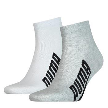 Puma Strumpor 2P Lifestyle Quarter Sock Vit/Grå Strl 43/46