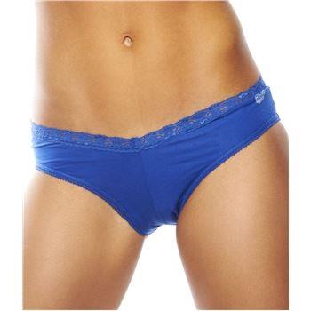 Flirty Undies Trosor Lace Tanga Heart Navy Navy bomull X-Small Dam