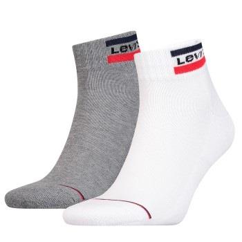 Levis Strumpor 2P Sport Mid Cut Sock Vit/Grå Strl 39/42