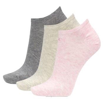 Calvin Klein Strumpor 3P Chloe Cotton CK Logo Liner Socks Rosa/Grå Str...