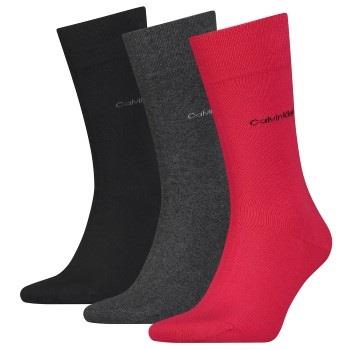 Calvin Klein Strumpor 3P Eric Cotton Flat Knit Socks Röd Strl 40/46 He...