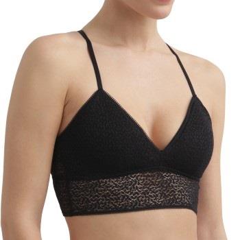 DKNY BH Modern Lace Racerback Longline Bralette Svart nylon Medium Dam