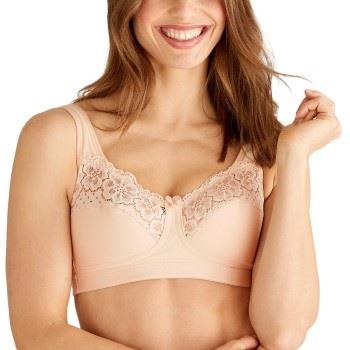 Swegmark BH Cotton Bloom Fairtrade Soft Bra Creme bomull B 75 Dam