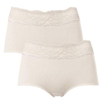 Trofe Lace Trimmed Maxi Briefs Trosor 2P Champagne bomull Small Dam