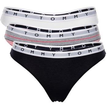 Tommy Hilfiger Trosor 3P Essentials Thong Vit/Marin bomull Small Dam