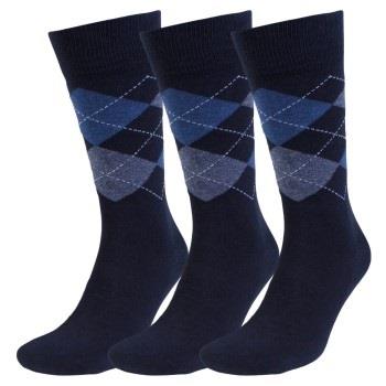 Amanda Christensen Strumpor 3P True Ankle Argyle Sock Marin/Blå Strl 3...