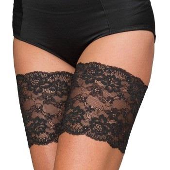 Trofe Thigh Lace Strumpbyxor Svart polyamid Large Dam