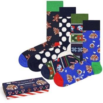 Happy socks Strumpor 4P Gingerbread Cookies Gift Box Flerfärgad bomull...