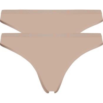 Calvin Klein Trosor 2P One Cotton Stretch Plus Thong Beige bomull XX-L...