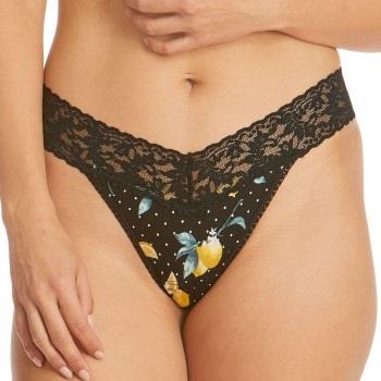 Hanky Panky Trosor Lemon Dot Original Rise Thong Svart mönstrad rayon ...