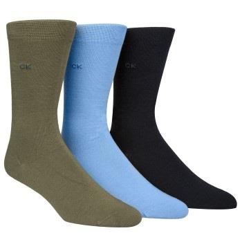 Calvin Klein Strumpor 3P Eric Cotton Flat Knit Socks Blå/Grön Strl 40/...