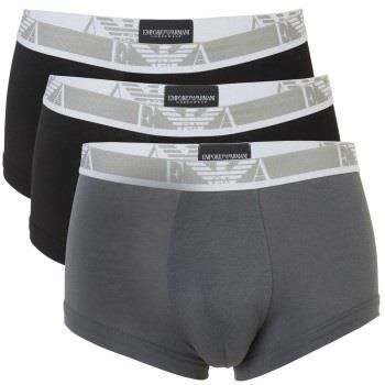 Armani Monogram Trunk Kalsonger Svart/Grå bomull XX-Large Herr