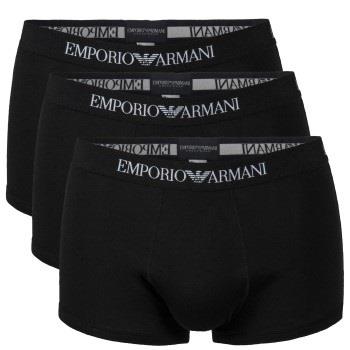 Armani Pure Cotton Trunks Kalsonger 3P Svart bomull Large Herr