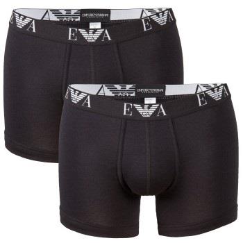 Armani Stretch Cotton Boxers Kalsonger 2P Svart bomull Large Herr