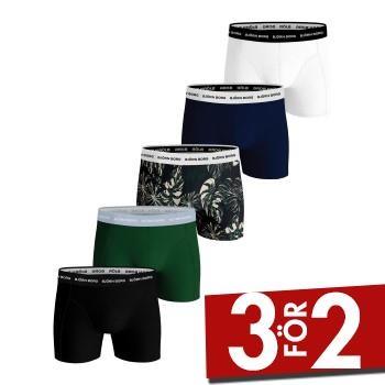 Björn Borg Kalsonger 5P Essential Shorts 2115 Grön/Mönstrad bomull X-L...