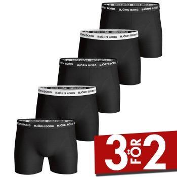 Björn Borg Kalsonger 5P Essential Shorts Solids Svart bomull X-Large H...