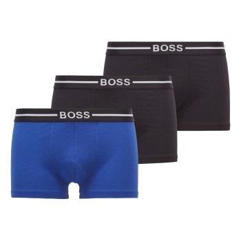 BOSS Kalsonger 3P Organic Cotton Trunk Svart/Blå bomull Large Herr