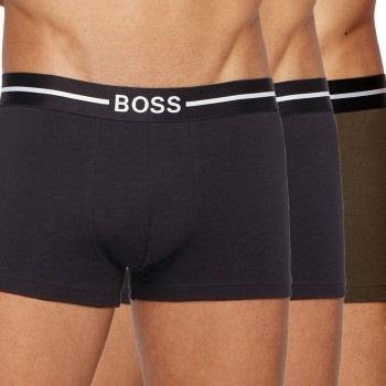 BOSS Kalsonger 3P Organic Cotton Trunk Svart/Grön bomull Large Herr