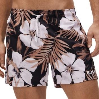 BOSS Badbyxor Turtle Recycled Swim Shorts Svart mönstrad polyester Lar...