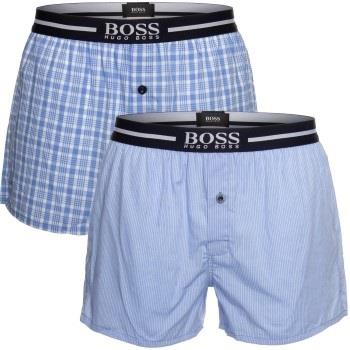 BOSS Kalsonger 2P Woven Boxer Shorts With Fly Blå bomull Medium Herr