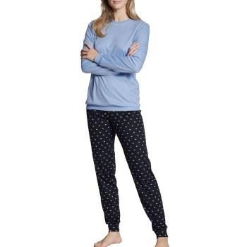 Calida Night Lovers Pyjama With Cuff Blå bomull Small Dam