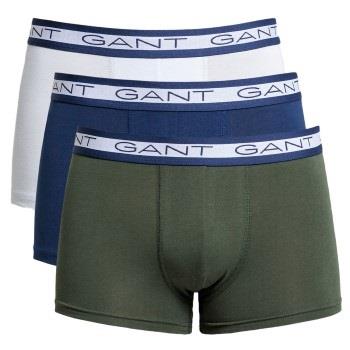 Gant Kalsonger 3P Basic Cotton Trunks Blå/Grön bomull Large Herr