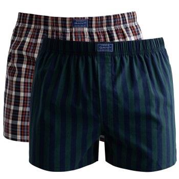 Gant Kalsonger 2P Cotton Stripe Boxer Shorts Blårandig bomull XX-Large...