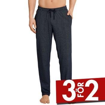 Schiesser Mix and Relax Jersey Lounge Pants Blå Mönstrad bomull X-Larg...