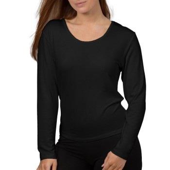 Trofe Bamboo Solids Longsleeve Top Svart Bambu Medium Dam