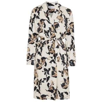 Damella Greymelange Flower Wrap Around Robe Creme Large Dam