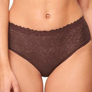 Sloggi Trosor ZERO Feel Lace 2.0 High Waist Brief Brun X-Small Dam