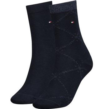 Tommy Hlfiger Women Graphic Argyle Sock Strumpor 2P Marin Strl 39/42 D...