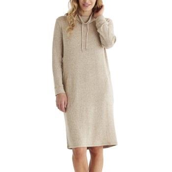 Damella Knitted Long Sleeve Lounge Dress Beige Small Dam