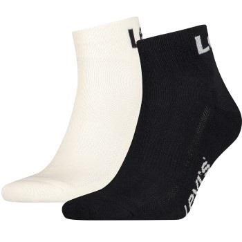 Levis Strumpor 2P Sport Logo Mid Cut Sock Svart/Vit Strl 43/46