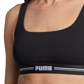 Puma BH Women Scoop Neck Top Svart ekologisk bomull Small Dam